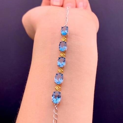 New Natural Topaz Bracelet 925 Silver Young Style High-quality Light Luxury Gift for Girlfriend and Girlfriend