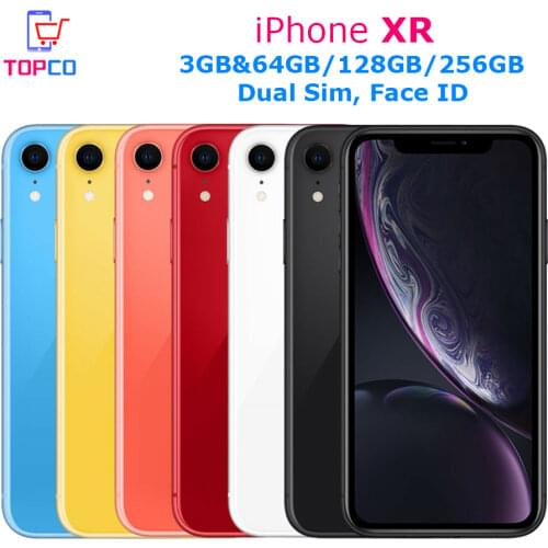 IPhone XR 128GB/256GB Factory Unlocked Original Mobile Phone Dual SIM/Single SIM 4G LTE 6.1" Hexa-core 12MP&7MP RAM 3GB