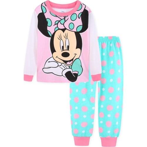 New Children LongSleeve Pajamas Sets Kids Boys Girls Minnie Mouse Cartoon Clothing Baby Nightwear Cars Pyjamas Suit Sleepwear
