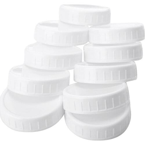 Plastic Regular Mouth Mason Jar Lids 10 Pack, for More Food Grade Storage Caps for Canning Lids Jars Lids Leak-Proof