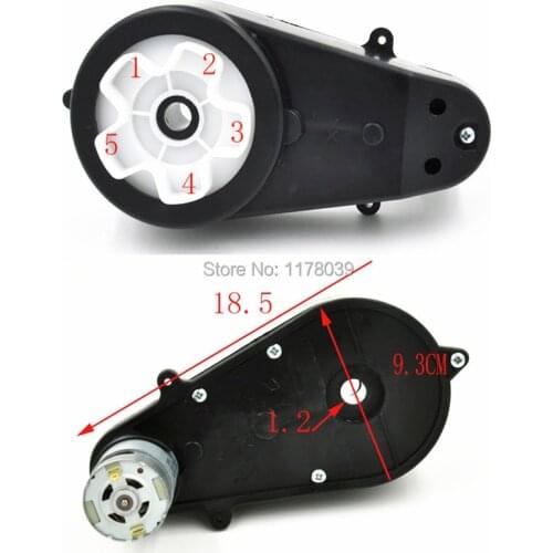 Five Plum blossom type RS550 6V 12V high speed DC motor,childrens electric car DC Motor black gear boxes,J17584