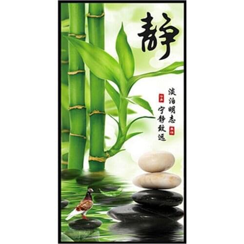 Sale 5D Full Square round diamond painting cross stitch diamond embroidery Chinese style rich bamboo pictures by numbersZP-3713