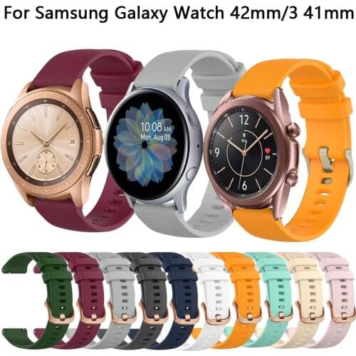 20mm Smart Watchband For Samsung Galaxy Watch 42mm 3 41mm Active 2 40 44mm Gear S2 Classic Strap Bracelet Silicone Wrist Band