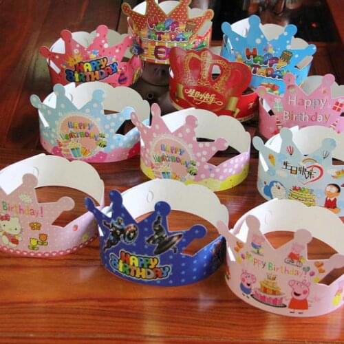100pcs Princess Prince Crown Shape Party Hat Celebration Cute Party Cap Birthday Hats Festive Decoration Anniversaire Tocados