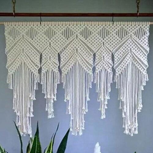 T21D 1 Pack Hand-woven Creative Tapestry , Elegant Bohemian Lace Rope Crafts Macrame Tapestry for Wall Hanging Decor
