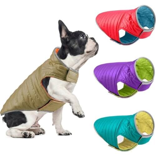 Warm Winter Dog Clothes Waterproof Double-sided Can Dog Vest Jacket Thick Pet Clothing Chihuahua Outfit For Puppy Large Dogs
