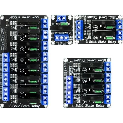 1 / 2 / 4 / 8 Channel Solid State Relay G3MB-202P DC-AC PCB SSR In 5VDC Out 240V AC 2A for arduino