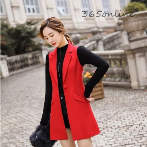 New Styles Formal OL Styles Women Vest and Waistcoat Middle Long Autumn Winter Professional Business Office Work Wear Blazers