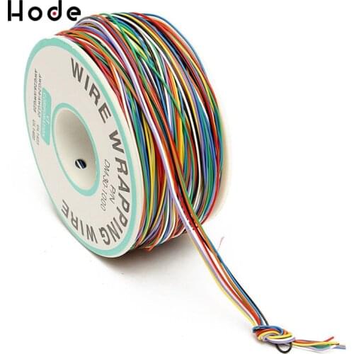1 Roll Wrapping Wire 30AWG 0.25mm Tin Plated Copper Wire Wrapping Insulation Test Cable 8-Colored Circuit Board Fly Line