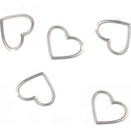 10pcs/Lot Real Stainless Steel Hollow Out Heart DIY Charms Pendants for Making Necklace Bracelet Earring Accessories 28*28mm