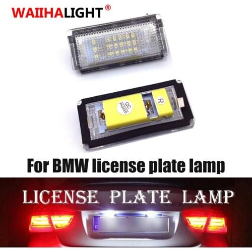 2PCS Canbus White 18 SMD LED License Plate Lights Car Number Lamps Bulbs for BMW E46 4D (1998-2003)