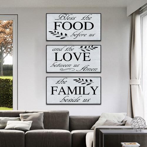 50X100CM FOOD FAMILY LOVE Wall Art Love Home Posters and Prints Nordic Minimalist Canvas Painting Wall Picture or Living Room