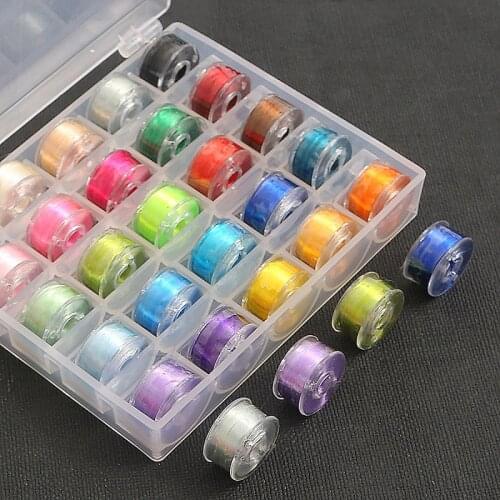 60 Meters/Roll Single-strand High-wrap Ice Silk Thread Sewing Embroidery Cross Stitch Bobbin Single Yarn Line Handmade Supplies