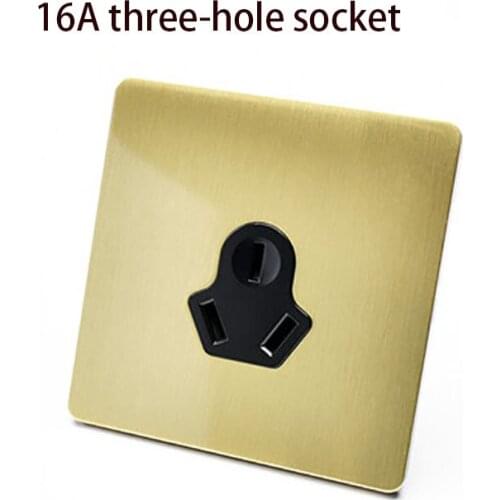 86 type home improvement light luxury style brass brushed socket industrial retro style lever socket panel