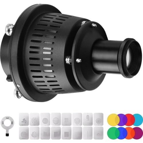 Photography Light Accessories Bowens Mount Optical Snoot Focalize Condenser Beam Light Cylinder 16*Graphics Cards 8*Color Filter