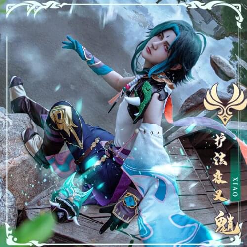 Anime Genshin Impact Xiao Game Suit Batlle Uniform Party Dress Gorgeous Cosplay Costume Halloween Women Free Shipping 2021New