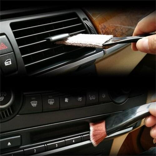 Car Multi-function Double-head Crevice Brush Car Air Conditioning Air Outlet Cleaning Brush Keyboard Brush Blinds Dusting Brush