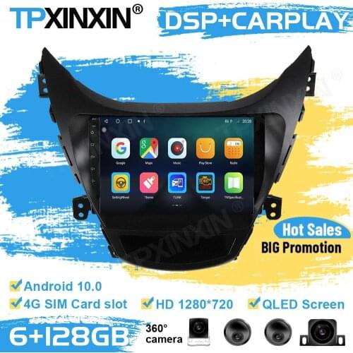 360 Cameras Car Radio Stereo Receiver Android For Hyundai Elantra 2010 2011 2012 2013 GPS Player Navigation Auto Audio Head Unit