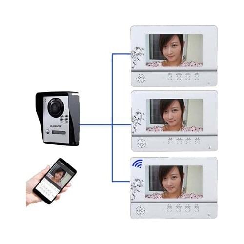 New Arrival WIFI Wireless Intercom System Doorbell with 7"Acrylic Panel Screen,Wired Video Door Phone,800TVL HD Outdoor Unit 1V3