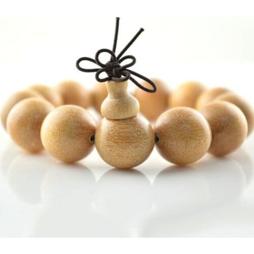 5pcs 18mm High Density Yellow Golden Sandalwood Prayer Bracelets For Men Jewelry Stretch Wooden Mala Bracelet