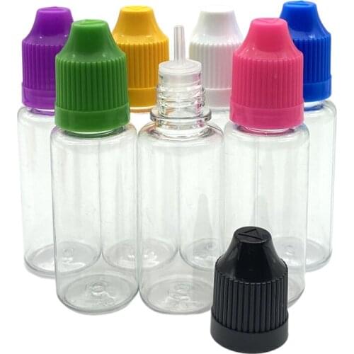 Fast Shipping Empty 15ml Clear PET Hard Vial Childproof Cap Plastic Dropper Bottle For Eye Drop Liquid Container