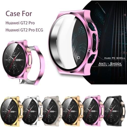 Case for HUAWEI Watch GT2 pro Full Coverage Hard PC Bumper Case Cover with Tempered Glass Screen Protector for Huawei GT 2 Pro