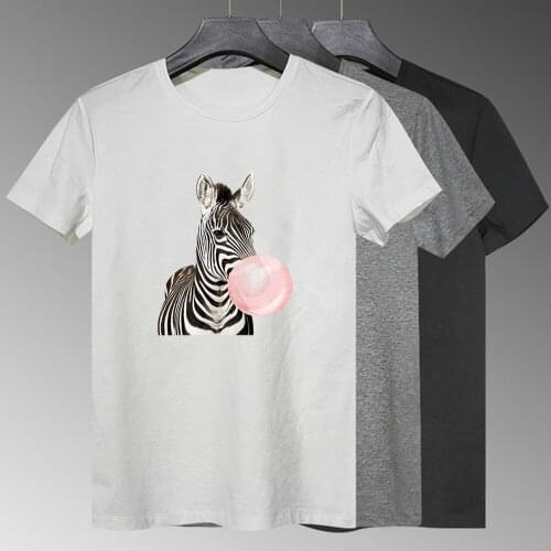 A Black And White Zebra Is Blowing Bubbles Graphic New Women T-shirt Trendy T Shirt Comfortable Breathable Aesthetic T Shirt