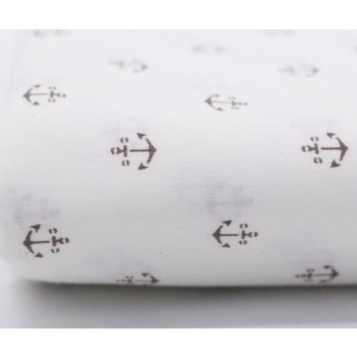 CMCYILING Anchor Printed Cotton Fabric Sewing Dress Shirt Cotton Cloth Telas StoffaTextile Crafts