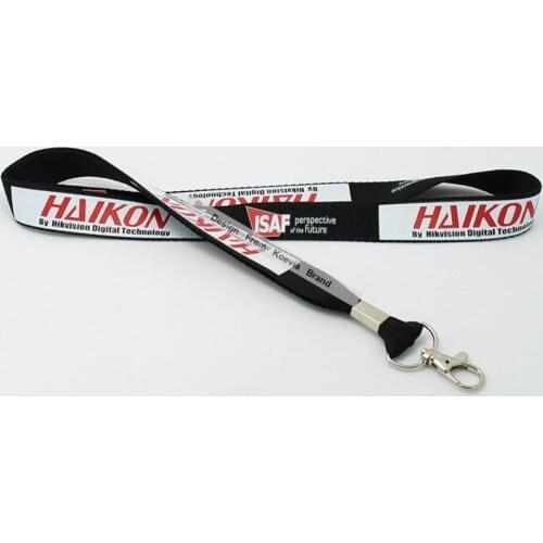 Cheap custom logo double layer satin polyester lanyard Phone Rope Neck Strap ID Card USB Badge Rotary Lanyards
