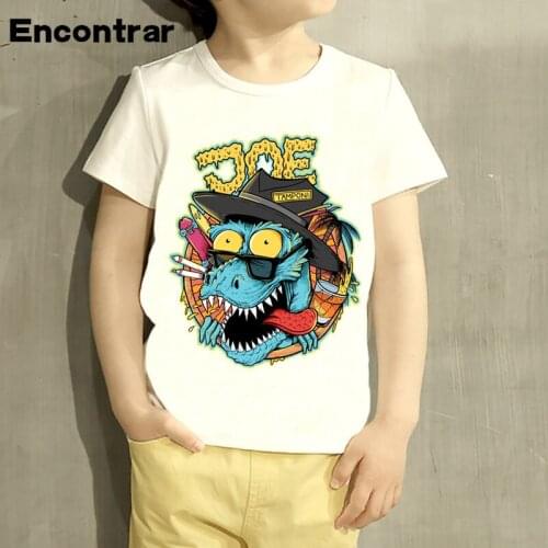 Kids Cool Dinosaur Player Design T Shirt Boys/Girls Casual Short Sleeve Tops Childrens Funny Sport Animal T-Shirt,HKP3042