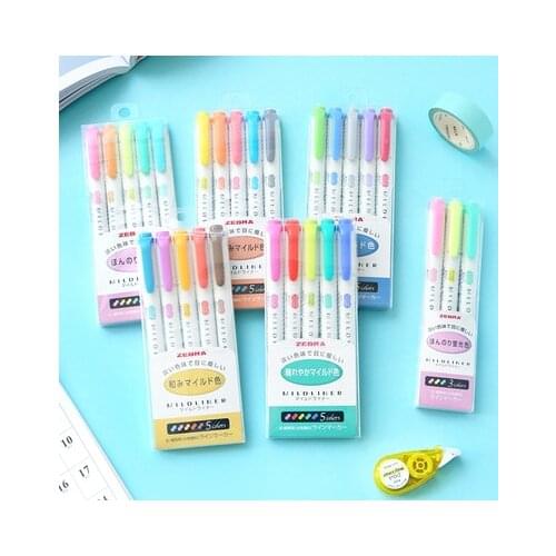Japan Zebra Mild Liner Double Headed Fluorescent Pen Creative Highlighter Marker Pen School Supplies Stationery