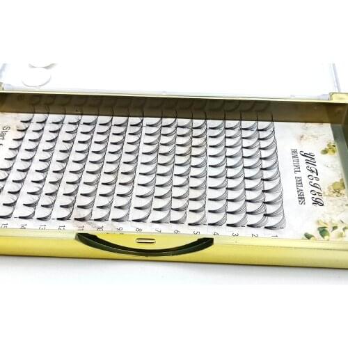 HBZGTLAD 16 Lines Premade Volume Fans 10D Lash Russian Volume short stem Eyelash Extensions Pre made Lash Extension Faux Mink