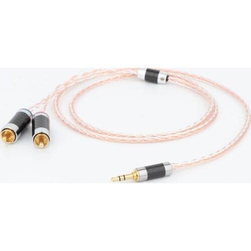 HIFI 3.5mm to 2 RCA Audio OCC AUX cable 3.5MM male to 2 Rca Male Stereo Cable for MP3 DVD Amplifier