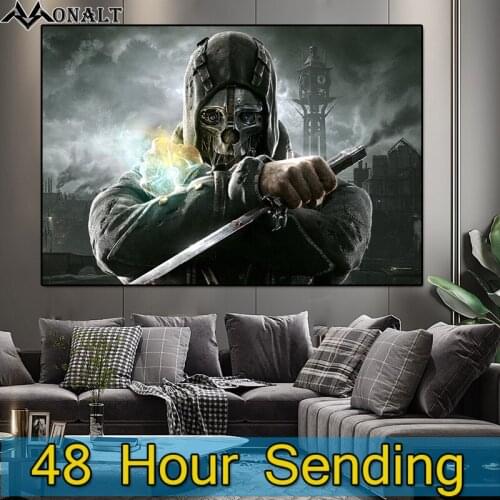 Canvas Painting Wall Art 3D CG Game Wall Art Paintings Anime Figure Poster Skull Living Room Poster for Childrens Room Picture