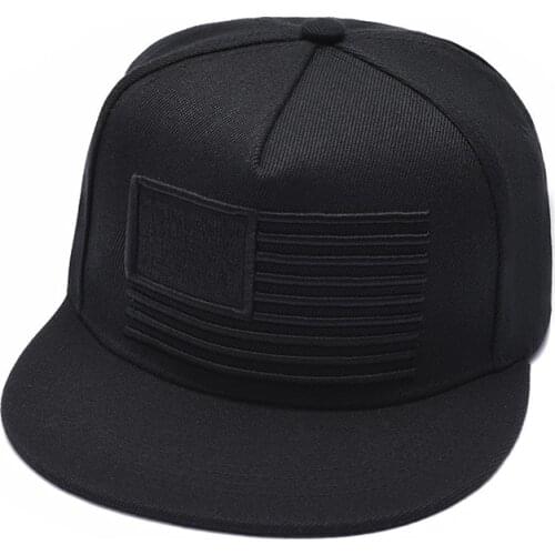 American flag 3D embroidery fashion hip-hop baseball cap mens and womens casual outdoor shade snapback cap adjustable