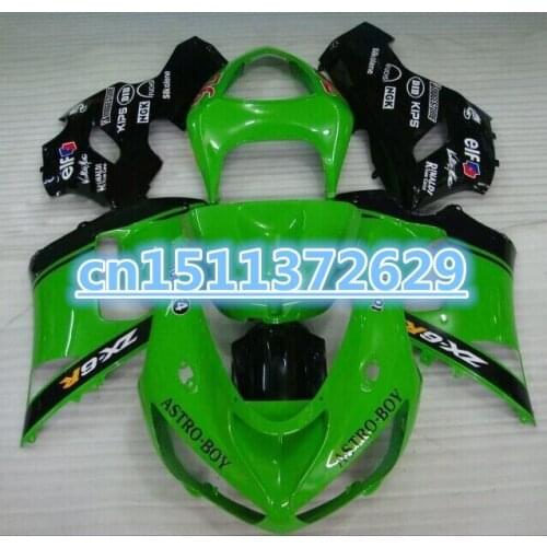 Fairing kit for KAWASAKI Ninja ZX6R 636 05 06 ZX 6R 2005 2006 zx6r 05 06 Green black Fairings set-Dor D