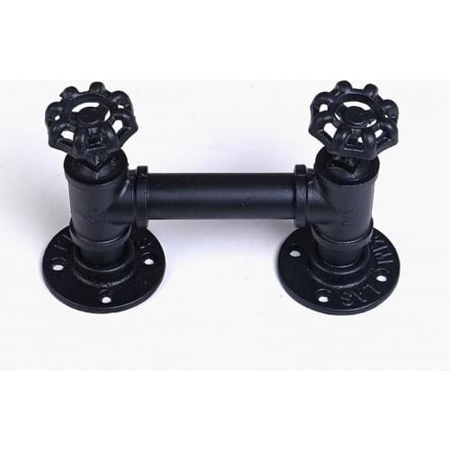 Iron Pipe Valve Furniture Handles Antique Industrial Retro Style Vintage Bar Classic Cabinet Cupboard Drawer Knobs for Door