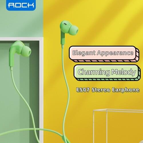 ROCK 3.5mm In Ear Headset For Xiaomi Stereo Bass Earphone with Microphone Wired Music Earphone for Samsung iPhone Ear Phone