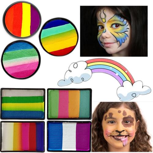 10g 20g 30g Face Painting Customized Colorful Rainbow Cake Split Fluorescent Water Activated Eyeliner Body Art