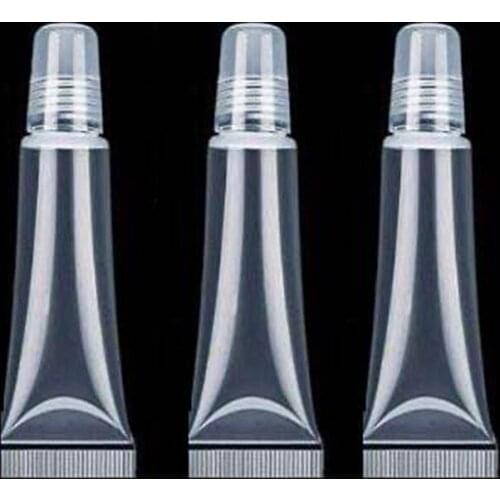 10pcs 8/10/15ML Empty Lip Gloss Tubes Transparent Soft Empty Container Packing Material Girls Cosmetics DIY Tools Refillable EK