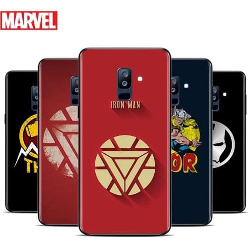 Marvel Avengers Hero Logo For Samsung Galaxy A9 A8 Star A8S A7 A6 A6S A5 A3 Plus 2018 2017 2016 A750 Black Phone Case