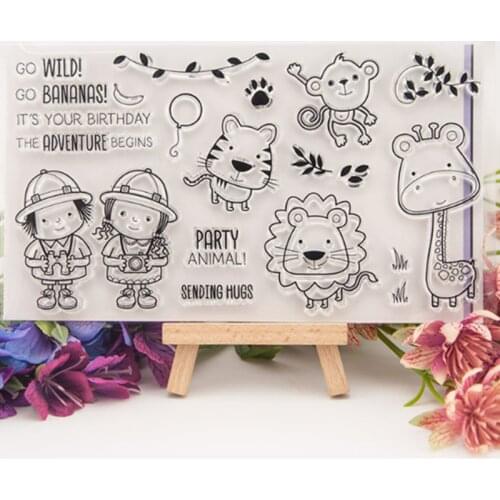 Silicone Clear Stamps For Scrapbooking STENSICLS BOYS ANIMALS DIY PAPER Album Cards MAKING Craft Transparent RUBBER Stamp Mold