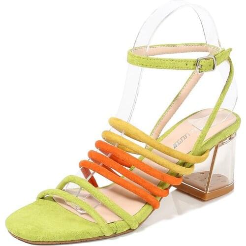 Sandals women 2021 Jelly Crystal Open Toed High Heels Women Transparent Heel Sandals Slippers Pumps 6cm heels Romen girls shoe5