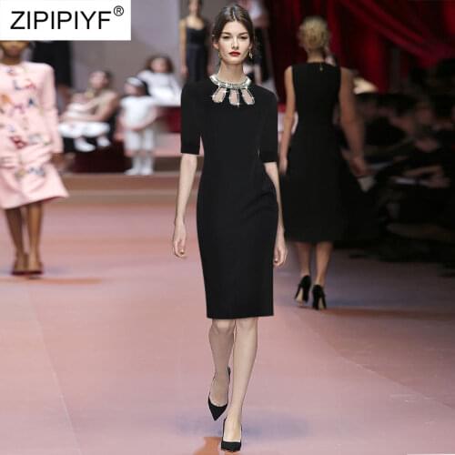 2021 Summer Runway Fashion Hollow Out Beading O Neck Short Sleeve High Waist Pencil Sexy Office Lady Wrap Women Dresses Z354