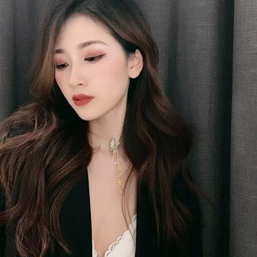 New Trendy Long Tassel Collar Colorful Fashion Butterfly Pendant Collar For Women Summer Travel Jewelry Ladies Necklace 2021