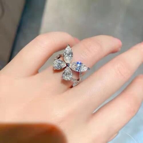 New Korea Luxury Fashion AAA Zirconia Open Ring for Women Engagement Wedding Birthday Dating Ring for Lover Body Decorations