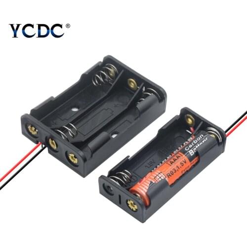 1/2/3/4 Slot AAA Battery Storage Case Battery Box Battery Holder With Leads For 1 2 3 4 Slots AAA Battery AAA Box Back By Back
