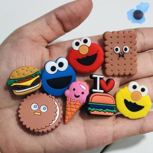 1Pcs Animals Cookie Hamburger PVC Shoe Charms Shoe Accessories Decoration Diy Wristbands Shoes Kids X-MAS Party Gift