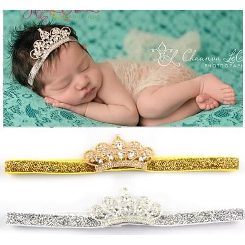 1pcs Baby Headband Cute Little Princess Crown Head Band with Crystal Beautiful Photography Props Newborn Infants Headwear