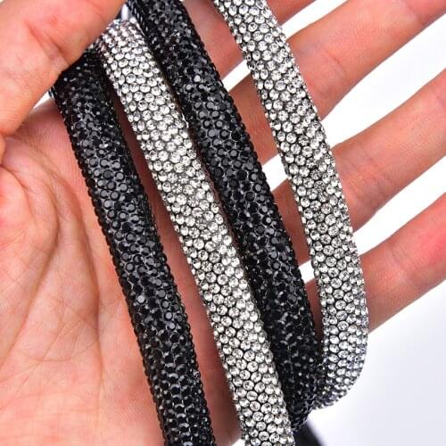 1cm Glass Crystal Rhinestone Applique Trim Rope Cord Strass Bridal Dress Belt Hairpin Garment Shoes Bags DIY Decoration String